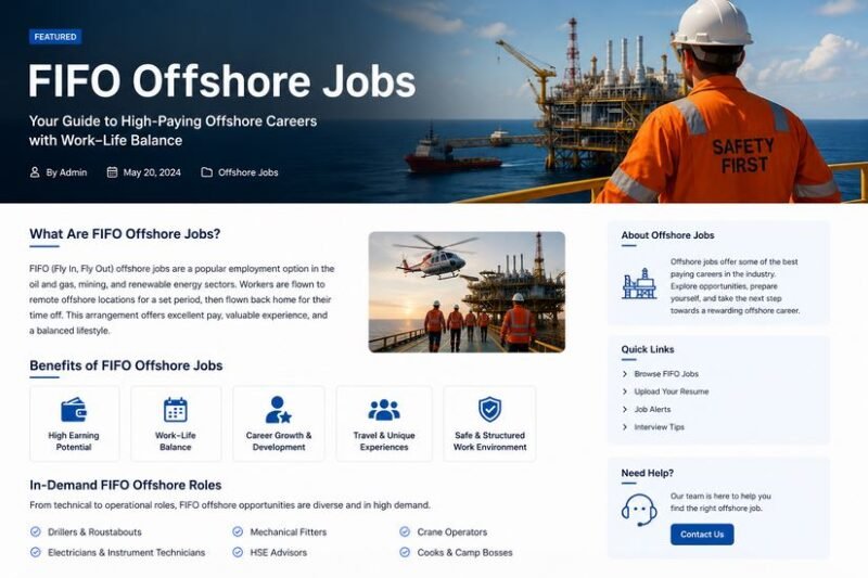 FIFO Offshore Jobs: Earn Up to $150,000+ Nobody Talks About These, Apply now