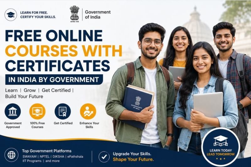Top 10+ Free online courses with certificates in India by government That Quick Boost Your Career every Year